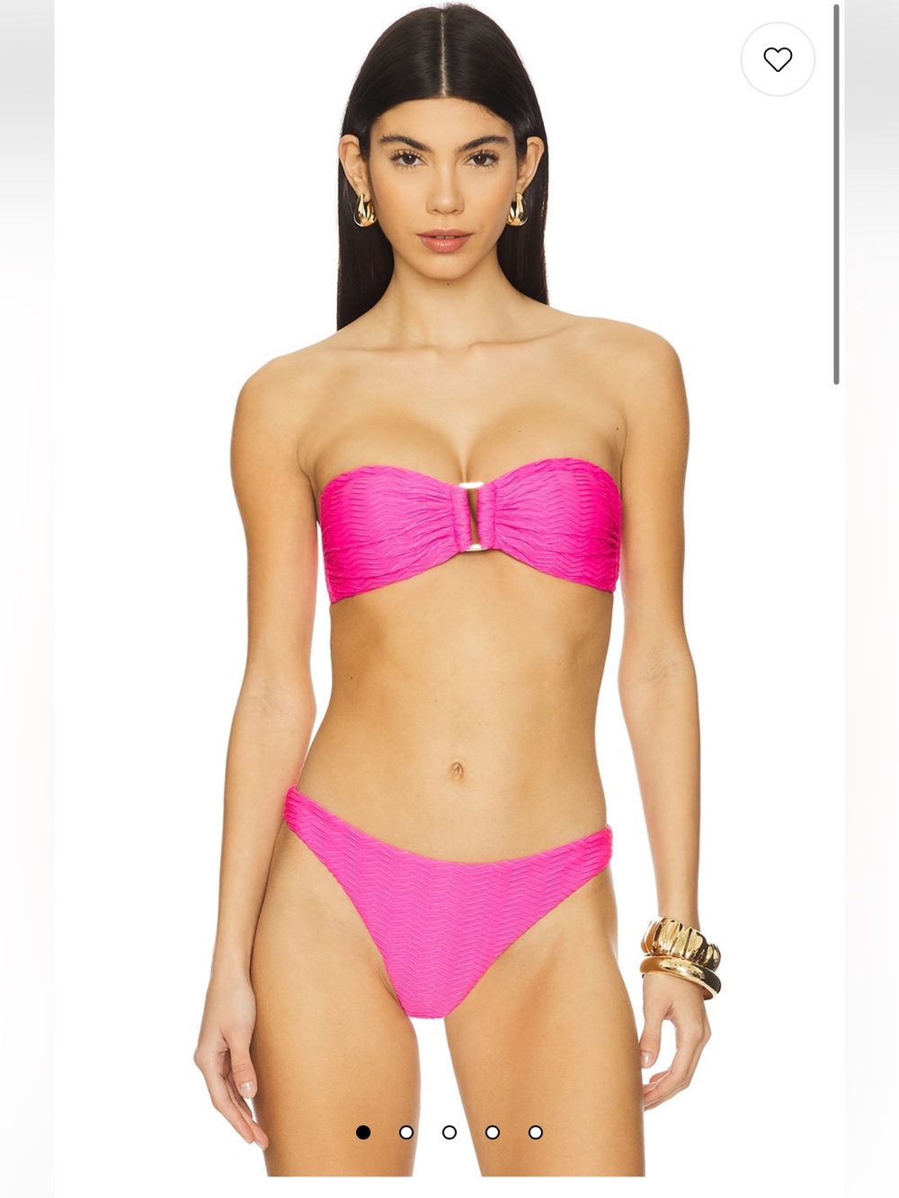 New! Milly Margot textured chevron bandeau bikini set